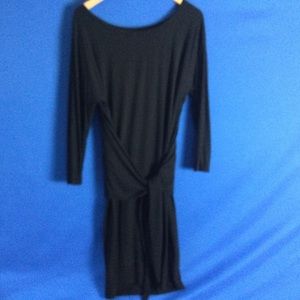Babaton Friedman Aritzia Black Wrap LBD Dress Mini Medium Stretch Fall
